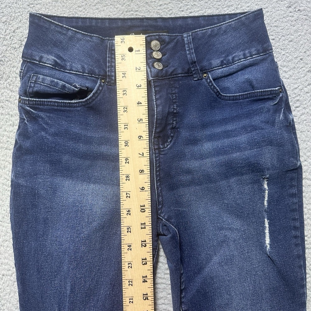 Royalty For Me Jeans Womens Size 10 Blue Denim Solid Mid Rise Distressed Mom Y2K - Picture 3 of 9